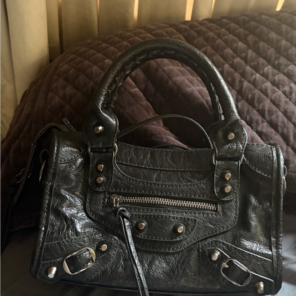 Black Balenciaga Leather Mini City Bag - Picture 5 of 14